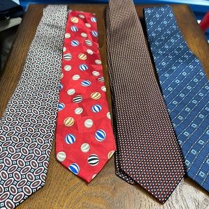 Lot of 4 neck ties.. 3 Lands End and 1 Nautica. All are 100% silk.